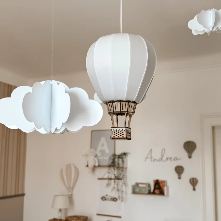 Hot air balloon wall lamp for kids room, perfect for nursery decor and gifts